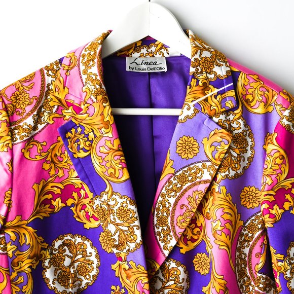 LINEA BY LOUIS DELL 'OLIO Purple and Pink 2 Piece Suit - Size Large - Picture 6 of 14